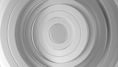 círculos blancos abstractos ondulando, patrón de círculos con el efecto de desplazamiento. animación de anillos blancos limpios.