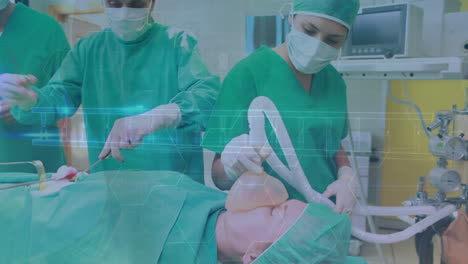 animación del procesamiento de datos financieros sobre los médicos que operan en el hospital