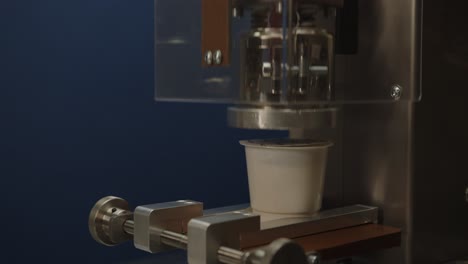 aluminum lid sealer demonstration on the yogurt cup