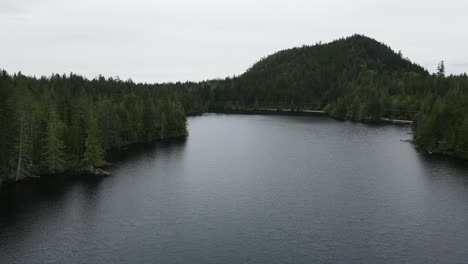 Drone-shot-of-Garden-Bay-Lake-in-British-Columbia