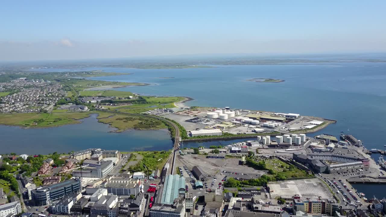 Drone Shot of Galway City 4k