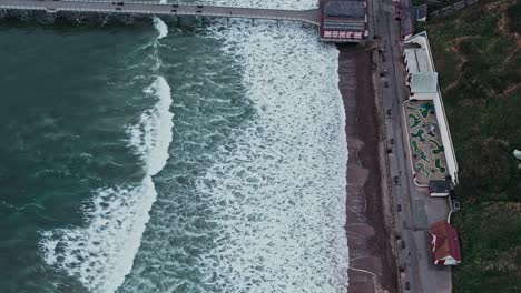 saltburn by the sea, aerial footage, dji inspire 2 – clip 8, movement: push in towards pier