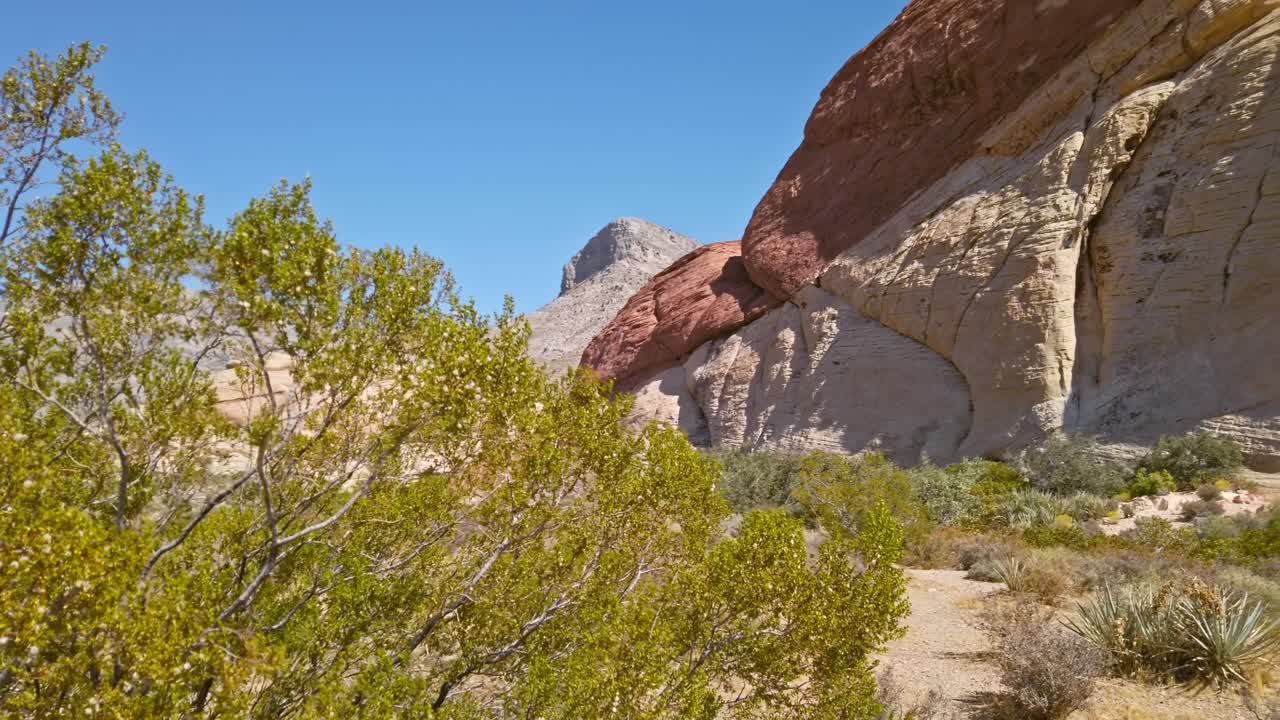 Big red sandstone peak view in Nevada