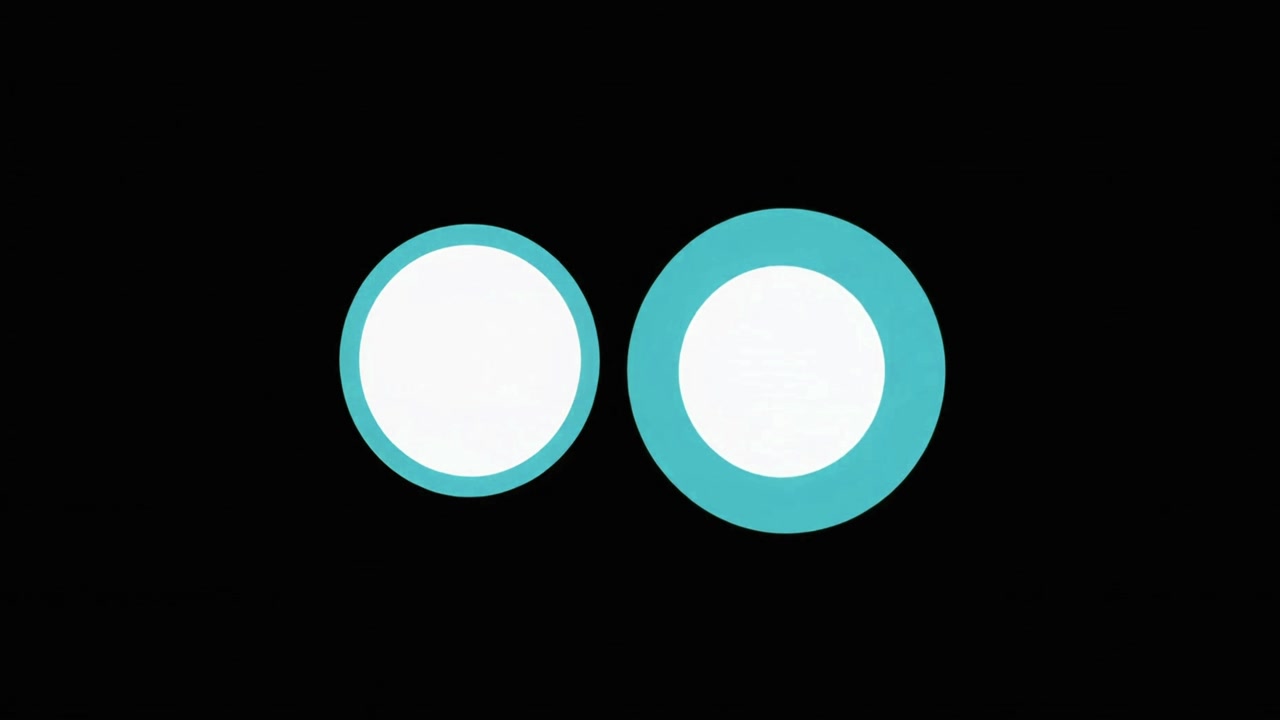 Animazione astratta di motion graphics con cerchi in espansione