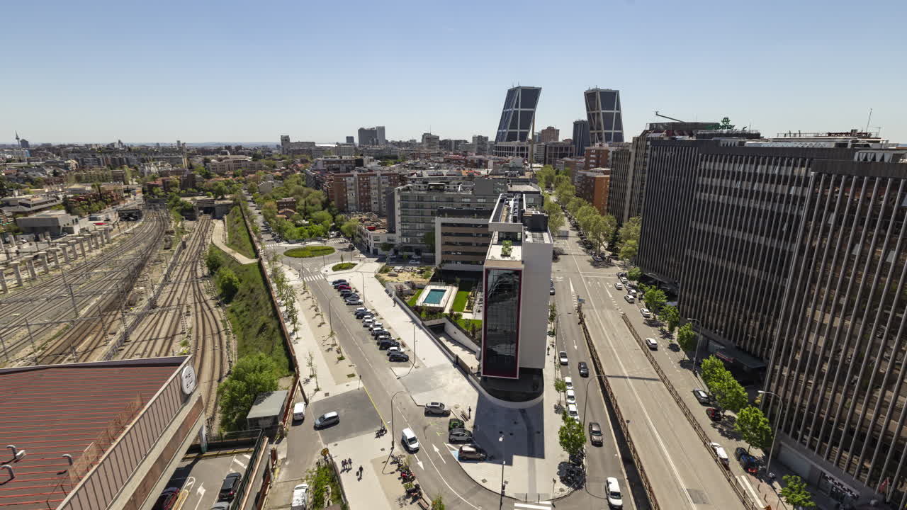 Timelapse of the madrid financial district