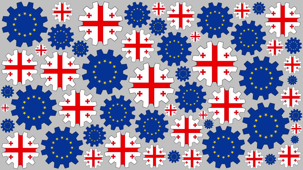 유럽과 조지아의 발 기어 스피닝 배경