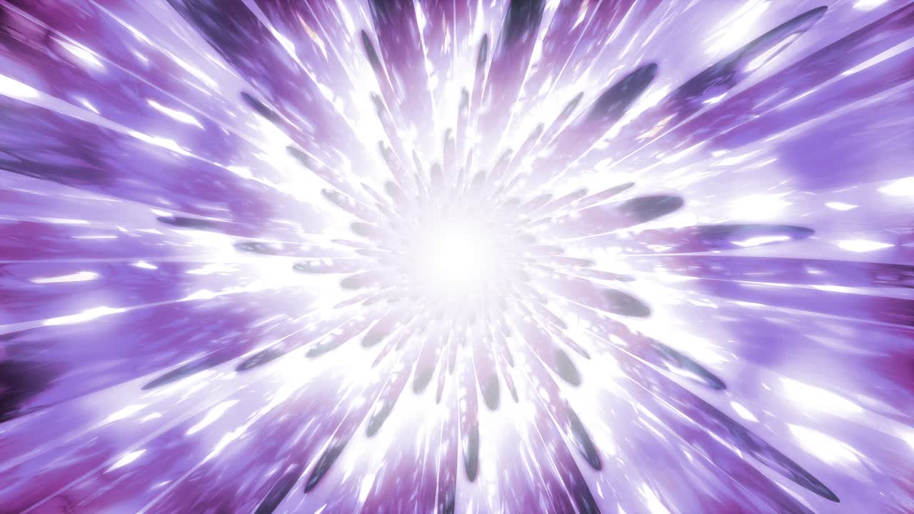 Beautiful meditative abstract floral cosmic spiral animation. Purple looped background