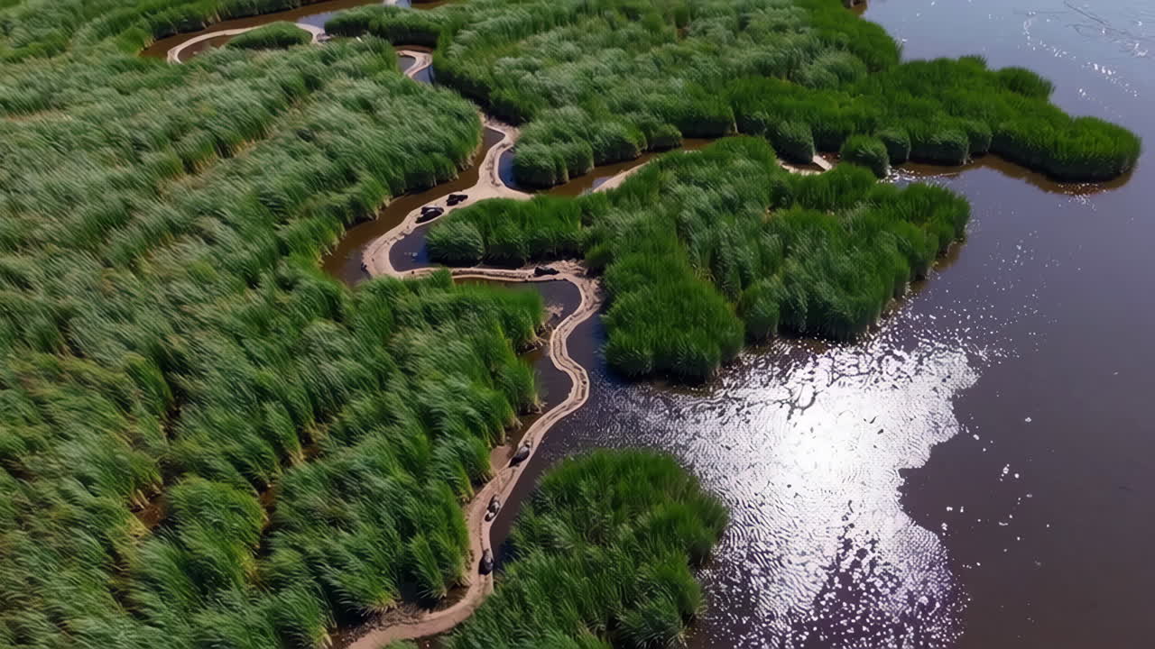 습지 생태계 의 공중 사진