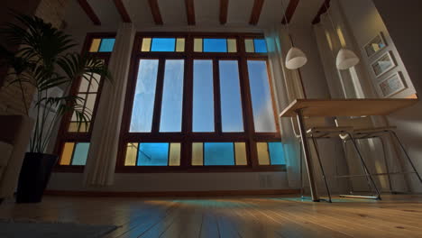 Timelapse-of-sun-shining-through-the-house-window