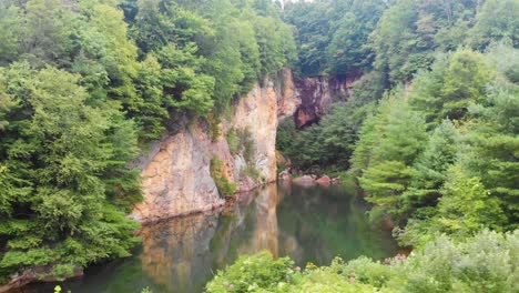 4k drone video of burnett branch at emerald village near little switzerland, nc on summer day-8