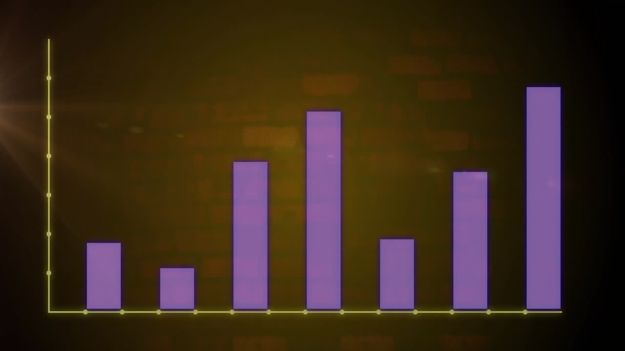 animación de las estadísticas y el procesamiento de datos sobre fondo marrón