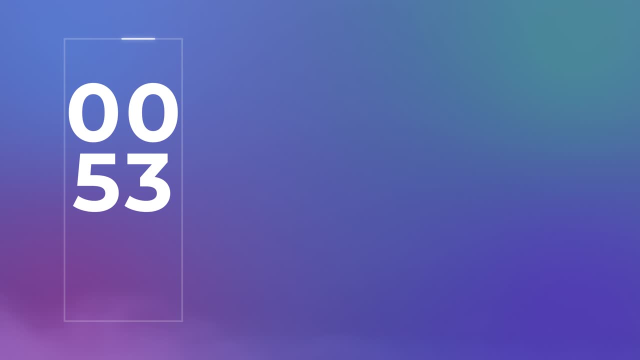 Countdown 60 second on colorful background with smoke. 3d rendering.