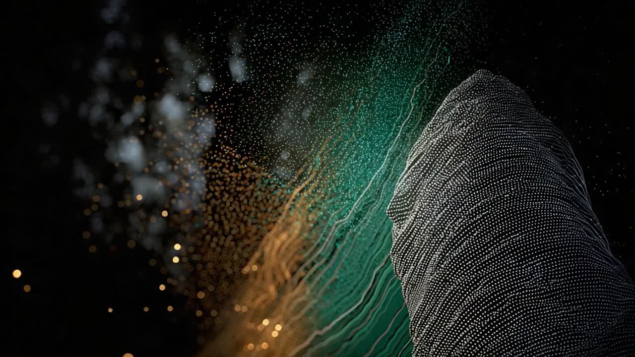 A Stunning Visual Representation of Abstract Patterns with Vivid Colors Emanating from a Central Point, Depicting the Interplay of Light and Texture in a Dark Background