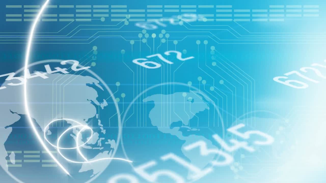 회전하는 지구상에서 과학적 데이터 처리의 애니메이션