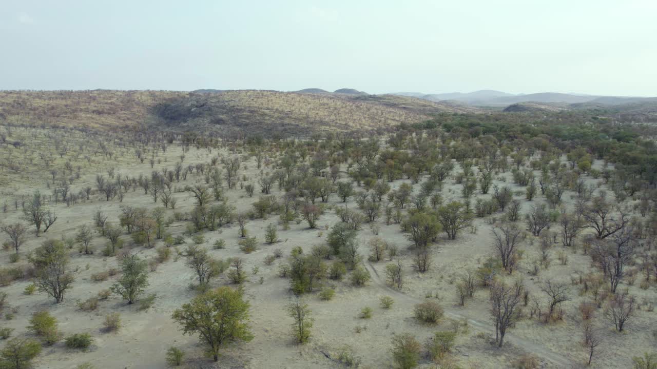 paisaje en la región de kaokoland, namibia, áfrica - toma aérea de drones