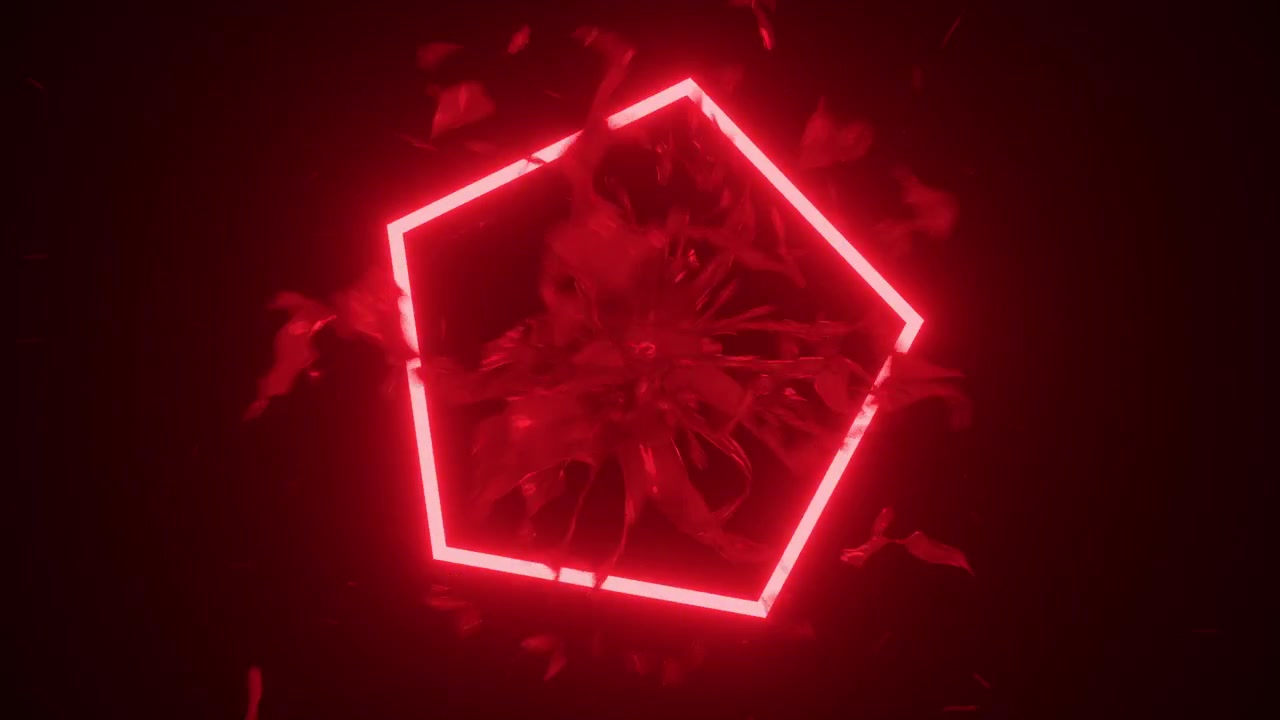 Abstract Neon Hexagon Explosion