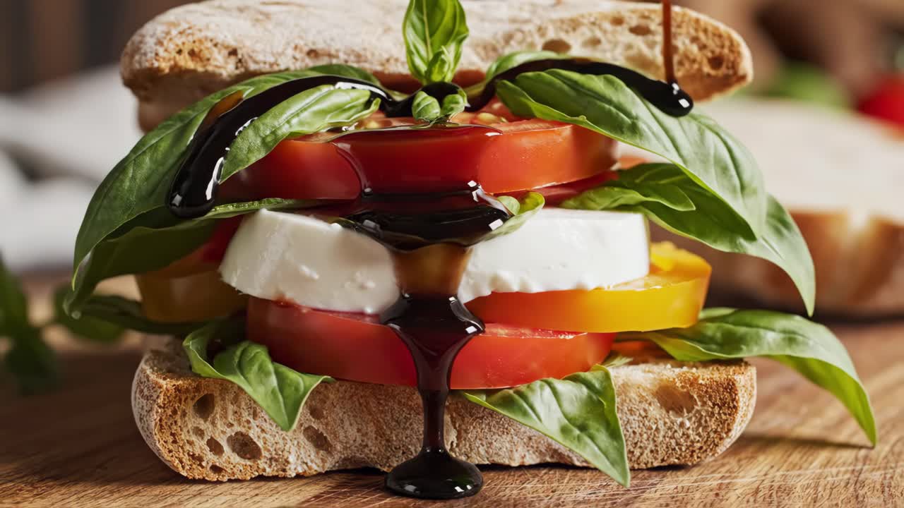 Caprese Sandwich with Balsamic Glaze