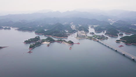 4k-Lago-Mil-Islas,-Qiandao,-China