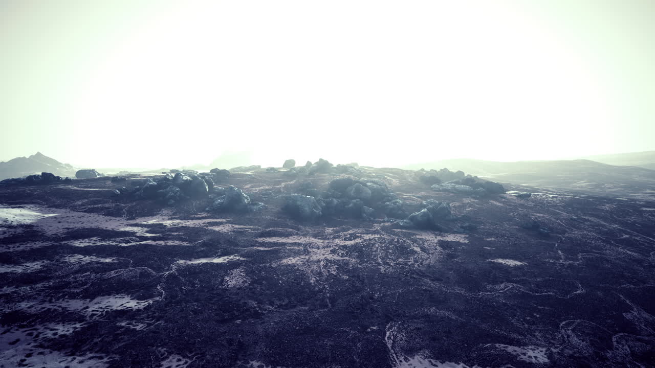 Mountain landscape covered with snow and ice