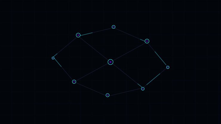 Abstract Geometric Network Animation with Pulsing Nodes
