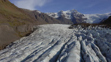 aerial view of svinafellsjokull glacier in iceland during a sunny day