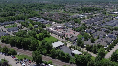 powell, ohio, aerial drone footage of the downtown and surrounding areas