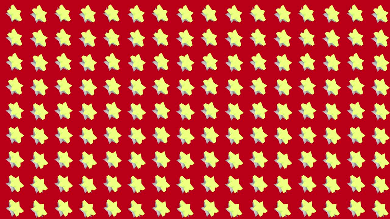 추상적인 이소메트릭 배경: 노란색 별, 수직 파동, 움직임