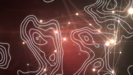 animación de líneas blancas y red de conexiones sobre fondo negro