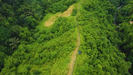 Bellas-Imágenes-Cinematográficas-De-Ubud,-Bali-Drone-Con-Exótica-Terraza-De-Arroz,-Pequeñas-Granjas,-Caminata-Campuhan-Ridge-Y-Plantaciones-Agroforestales