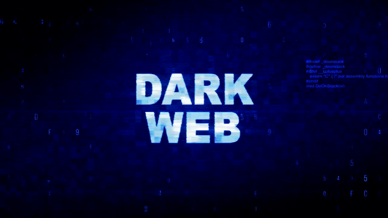 Dark Web Text Digital Noise Twitch Glitch Distortion Effect Error Animation.