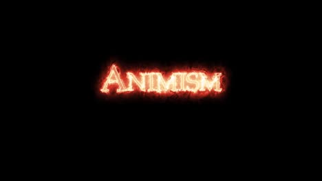 animism written with fire. loop