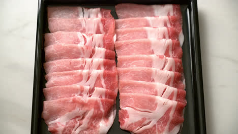 fresh raw pork sirloin sliced