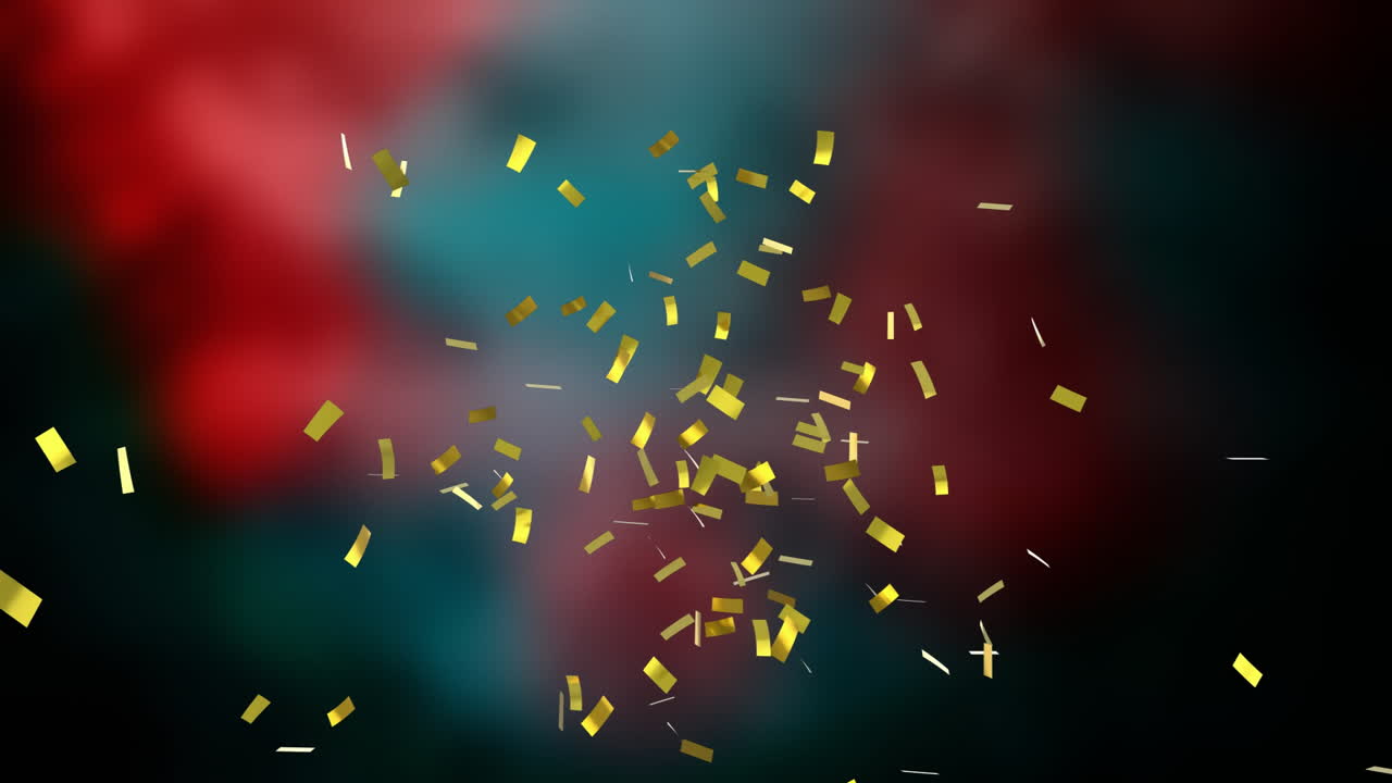 Animating abstract red and blue shapes over blurred background