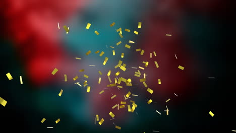 animating abstract red and blue shapes over blurred background