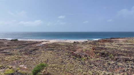 fotografía de avión no tripulado, paisaje y playa de la isla de sao vicente, cabo verde