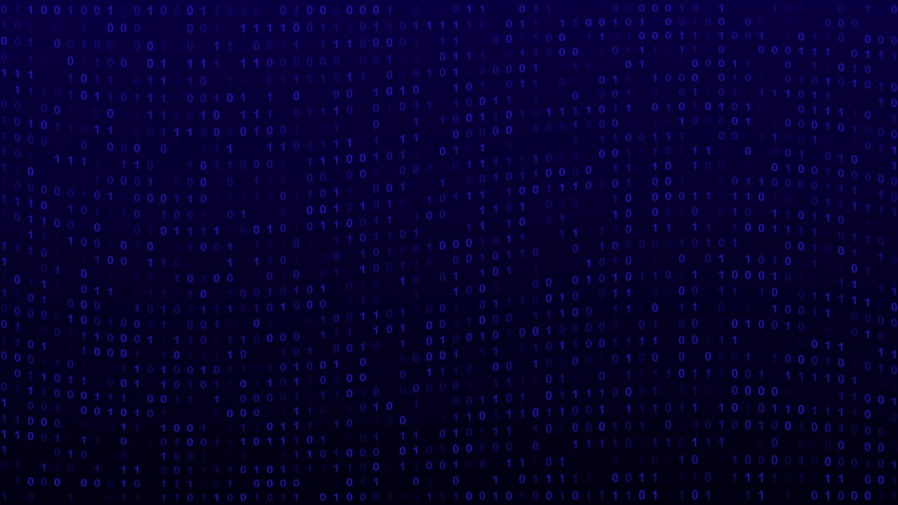 Abstract Digital Binary Code Background with Wavy Motion