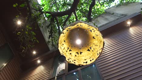 handcrafts round bamboo hanging lamp 360d view