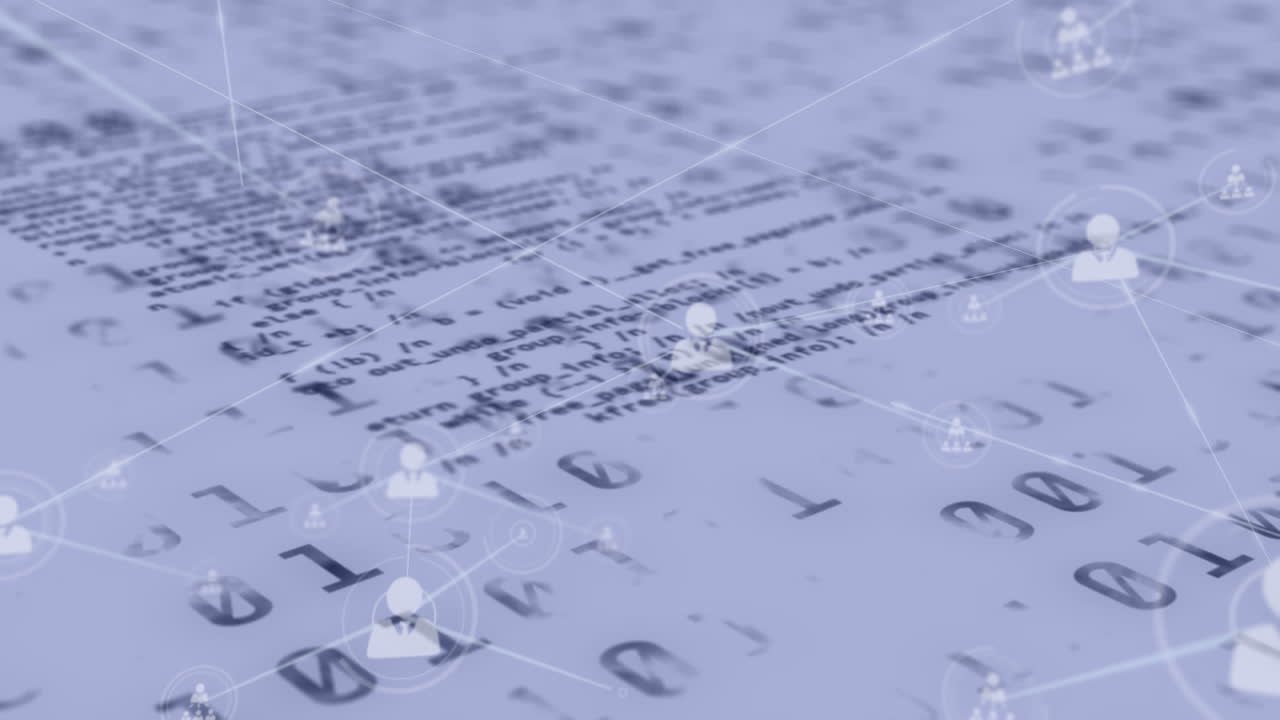 Animation of networks of connections and binary coding
