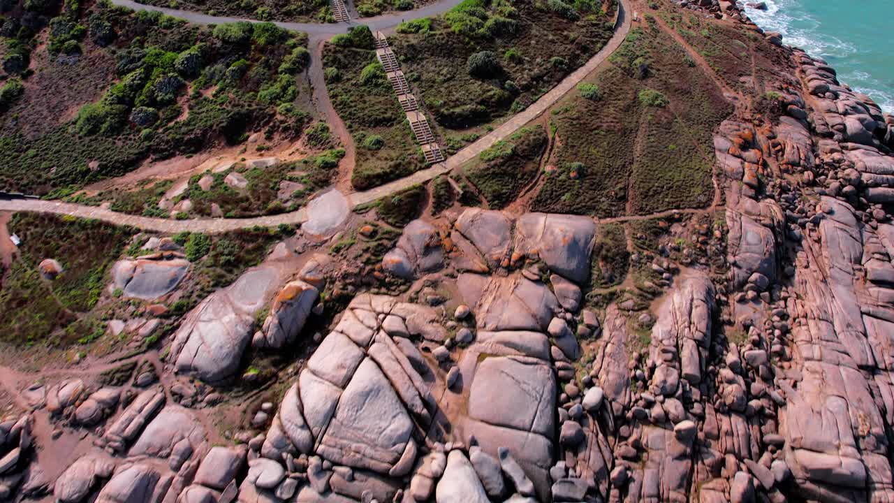 Aerial view of seascape along the vast beach on the South Coast during summer