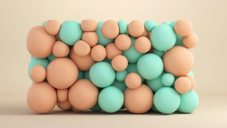 Abstract 3D Render of Stacked Spheres