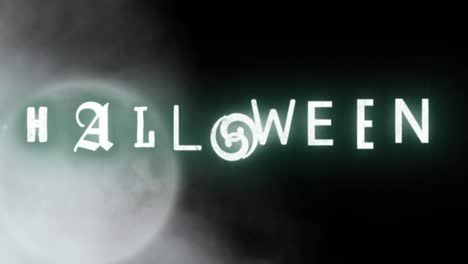 animación de saludos de halloween en el fondo del cielo nocturno
