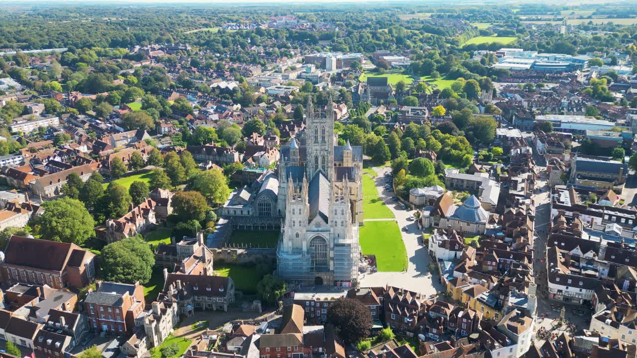 Aerial View of Canterbury Cathedral and City