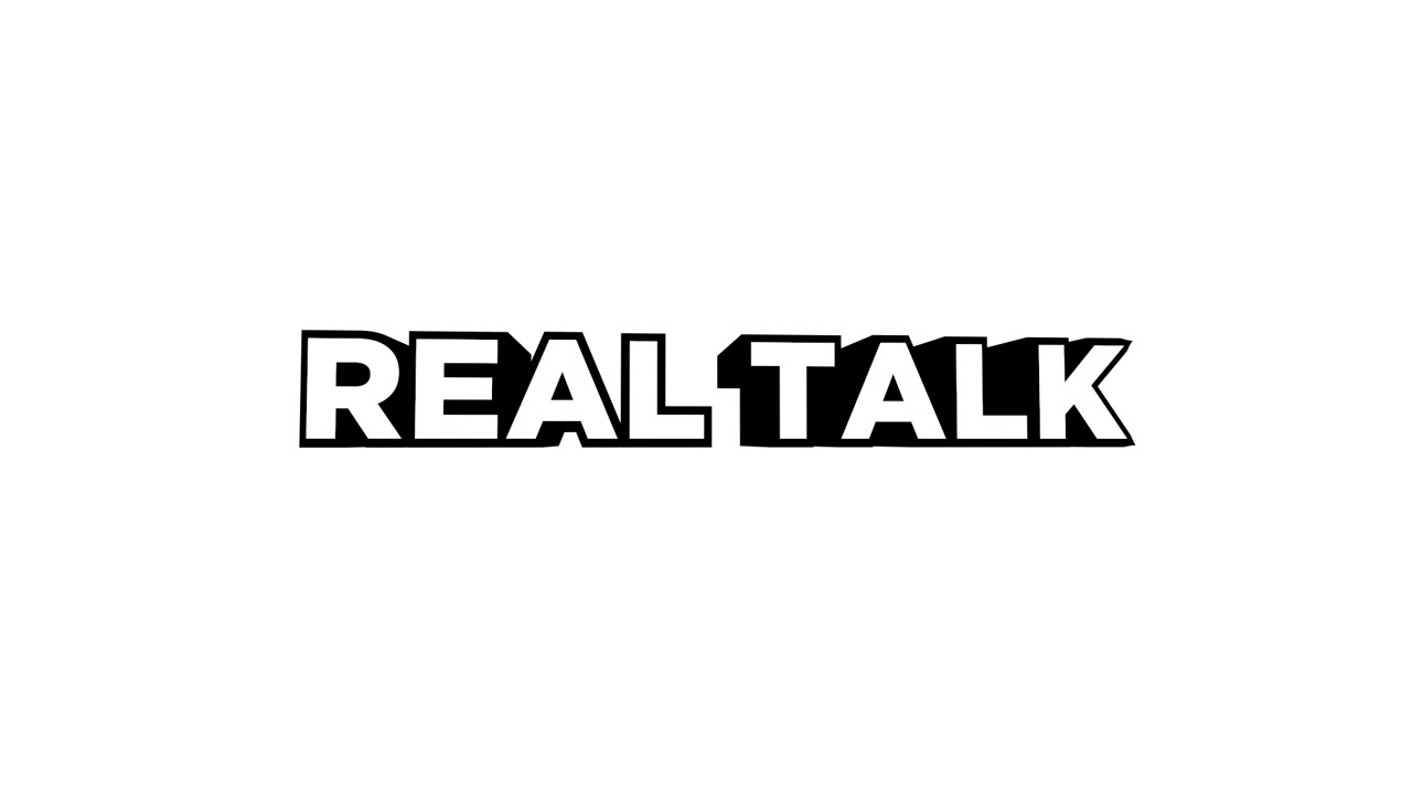 Animated 3D Text 'REAL TALK' on White Background
