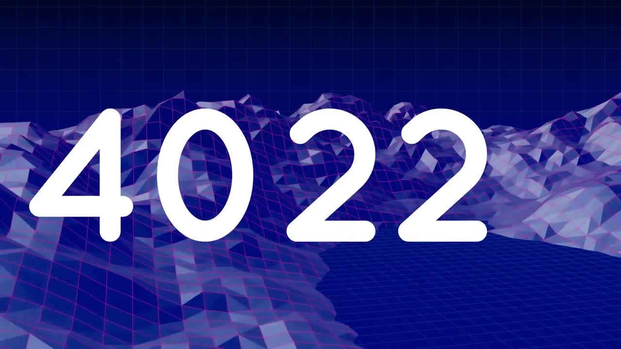 파란색 배경에 회전하는 3d 구조에 대한 증가하는 숫자의 디지털 애니메이션