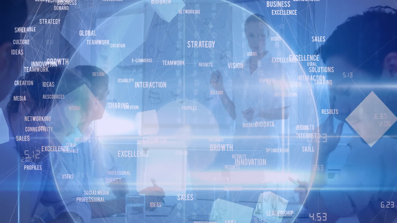 비즈니스 사람들에 대한 연결 네트워크의 전 세계 애니메이션