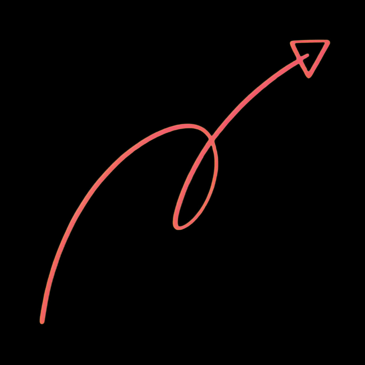 Dynamic upward arrow design animation isolated asset, transparent 4K video, alpha channel, ProRes