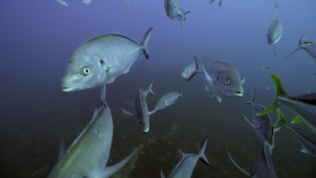 전투 흉터 백상아리 carcharodon carcharias 4k 심하게 상처 입은 상어 클로즈업 해왕성 제도 사우스 오스트레일리아