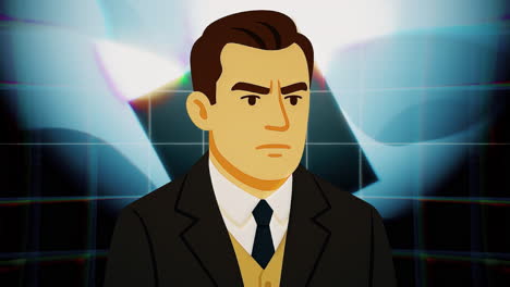 cartoon portrait of a businessman