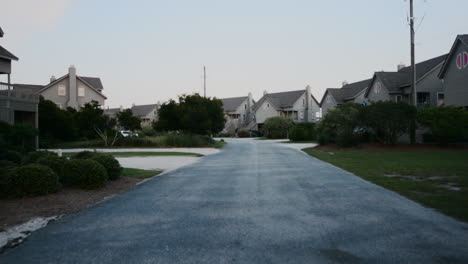 quiet street lined with houses