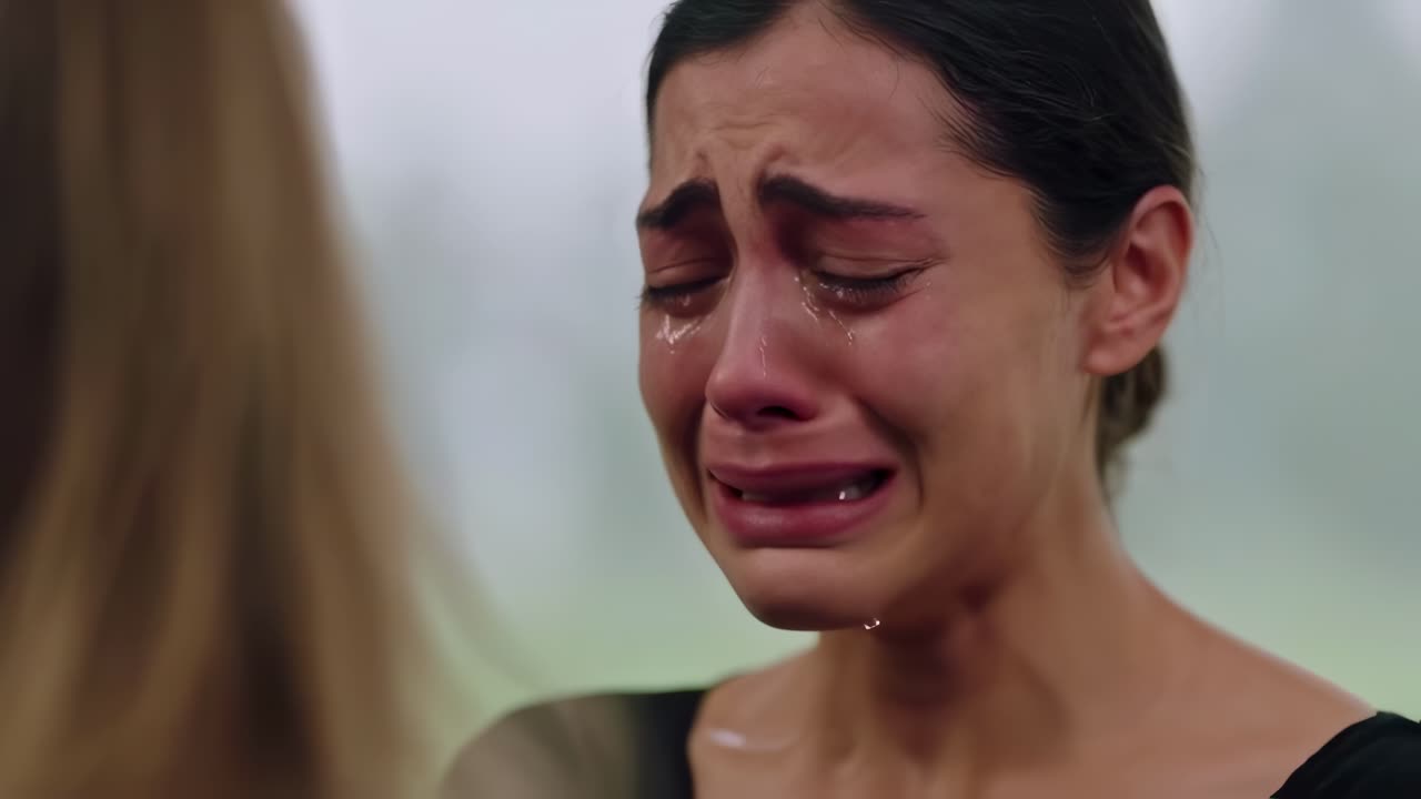 A profoundly emotional encounter takes place in a serene garden, where deep sorrow emerges during a heartfelt conversation